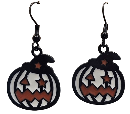 Cute Halloween Pumpkin Witch Earrings