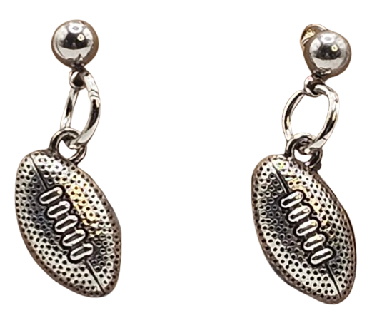 Textured Mini Football Earrings