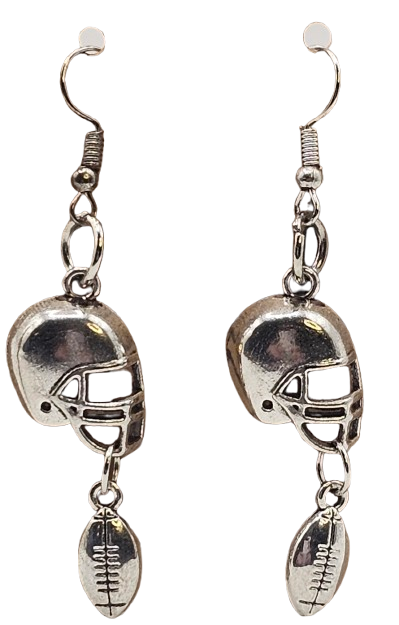 Football Helmet w/Mini Football Earrings