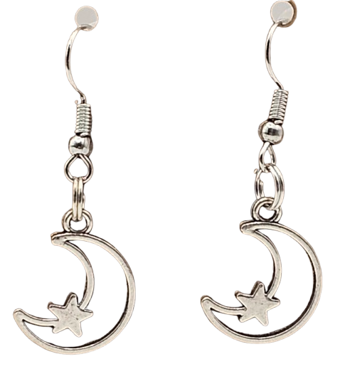 Hollow Moon and Stars Earrings