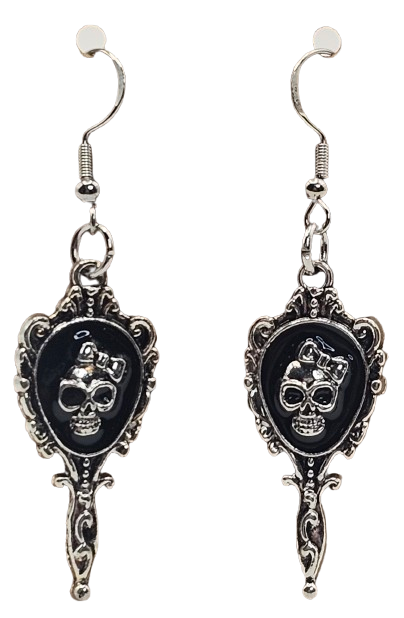 Skull Mirror Shaped Earrings