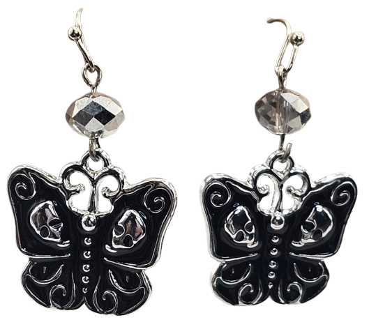 3D Skull Butterfly Earrings