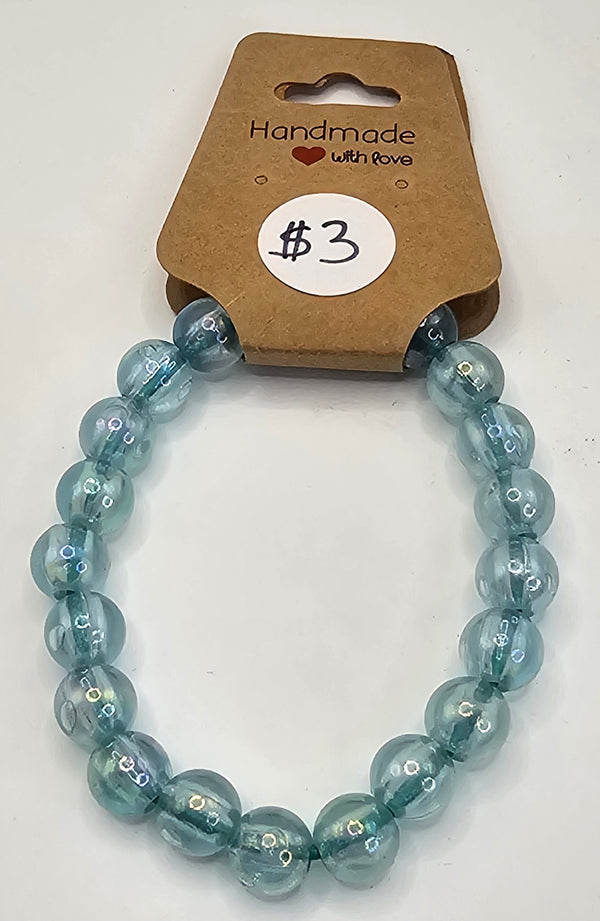 Plastic Beaded Turquoise Bracelet