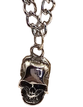 Heavy Skull Charm on Curb Chain