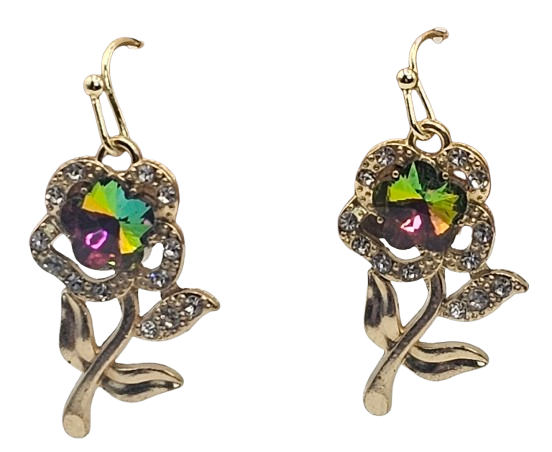 Rhinestone Simple Flower Earrings