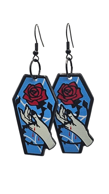 Acrylic Coffin Shaped Earrings