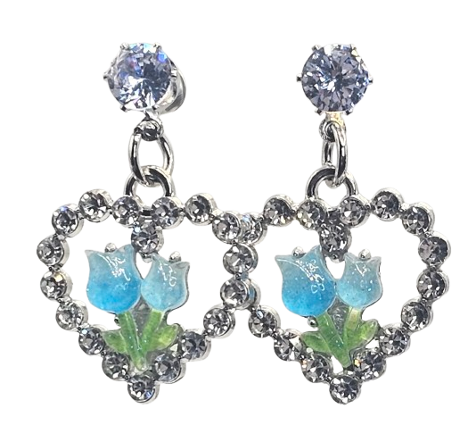 Rhinestone Flower Earrings