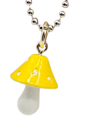 3D Mushroom Necklace on Ball Chain