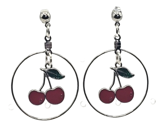Cherry Hoop Style Earrings