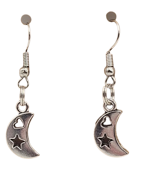 Small Simple Moon Cutout Earrings