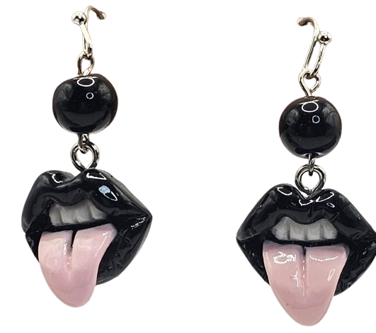 Black Lips Earrings