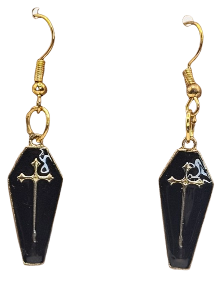 Black Coffin Earrings
