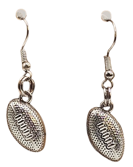 Textured Mini Football Earrings