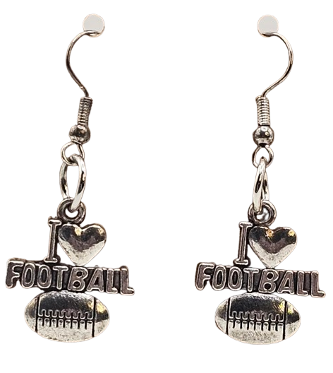 I Love Football Earrings